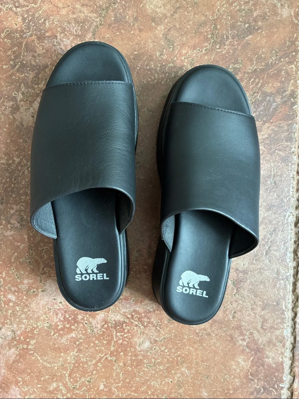 Sorel Women’s Black Wedge Slide Sandals